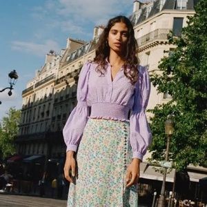 Lavender Long-Sleeve Blouse, ZARA